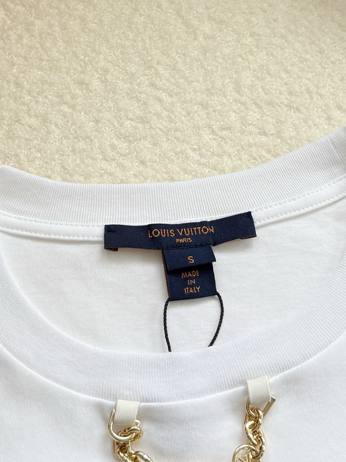 NIGO Louis Vuitton Women‘s Summer Pattern Printed Solid Color Round Neck Short Sleeve T-Shirt #nigo76466