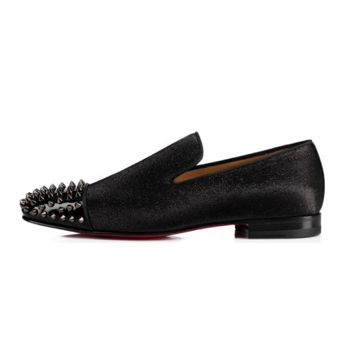 NIGO Christian Louboutin Men's Spring And Autumn Rivets Casual Leather Shoes Black Temperament Metal Decoration Fashion Cowhide Hundred Modern Shoes Ngvp #nigo9889