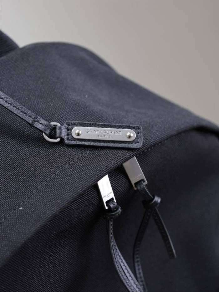 NIGO CITY Saint Laurent Embroidered Letter Fabric Leather Panel Backpack Schoolbag Bag Bags #nigo76462