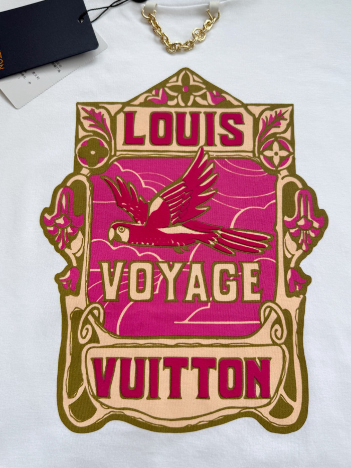 NIGO Louis Vuitton Women‘s Summer Pattern Printed Solid Color Round Neck Short Sleeve T-Shirt #nigo76466
