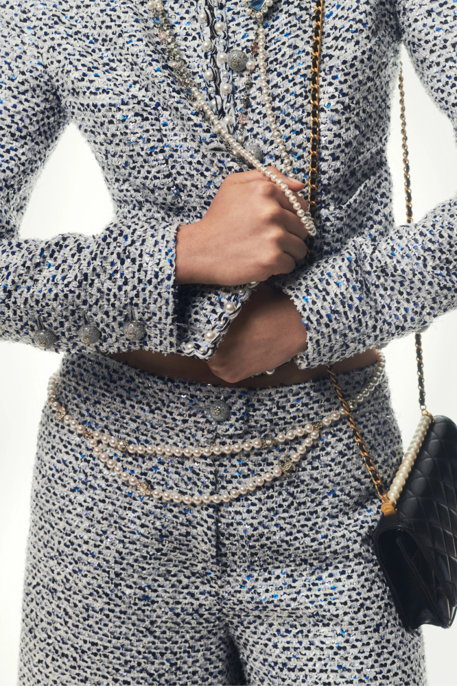 NIGO Chanel Women's Spring/Summer Shiny Twill Solid Color Tweed Pearl Button Round Collar Single Breasted Short Jacket Ngvp #nigo1458