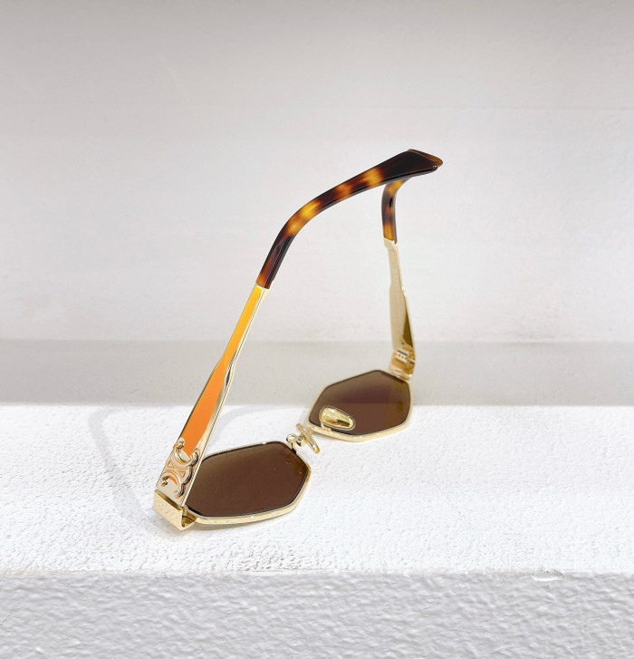 NIGO Celine Men's Women's Triomphe Metal 02 Logo Irregular Solid Color Sunglasses Eyeglasses Glasses #nigo81167