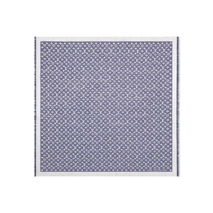 NIGO Louis Vuitton Women's Solid Color Logo Monogram Jacquard Wool Shawl Scarf #nigo76488