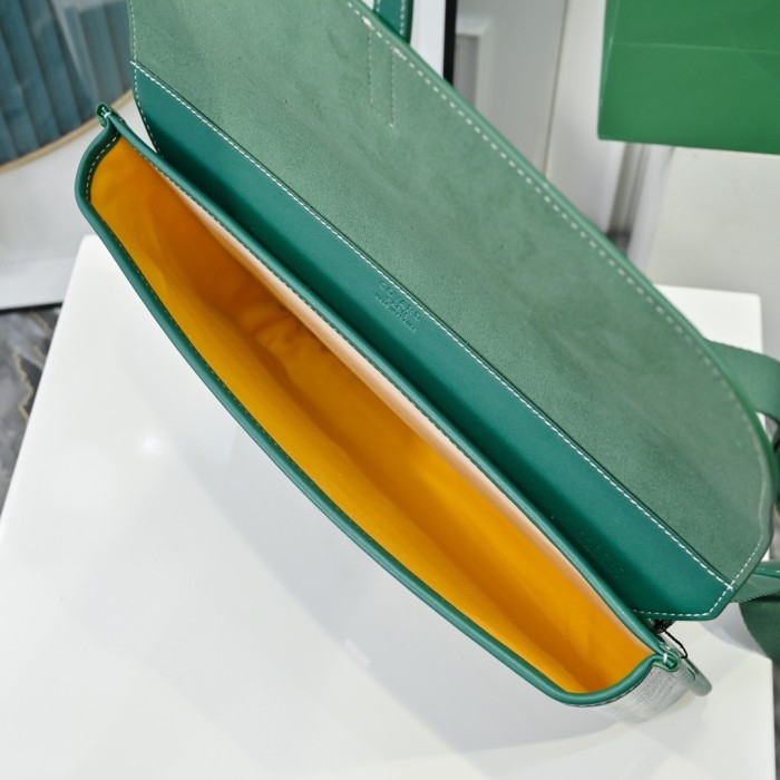 NIGO GOYARD Coursier Men's and Women's Solid Color Adjustable Shoulder Strap Canvas Spell Calfskin Messenger Bag Crossbody Shoulder Bags #nigo76473