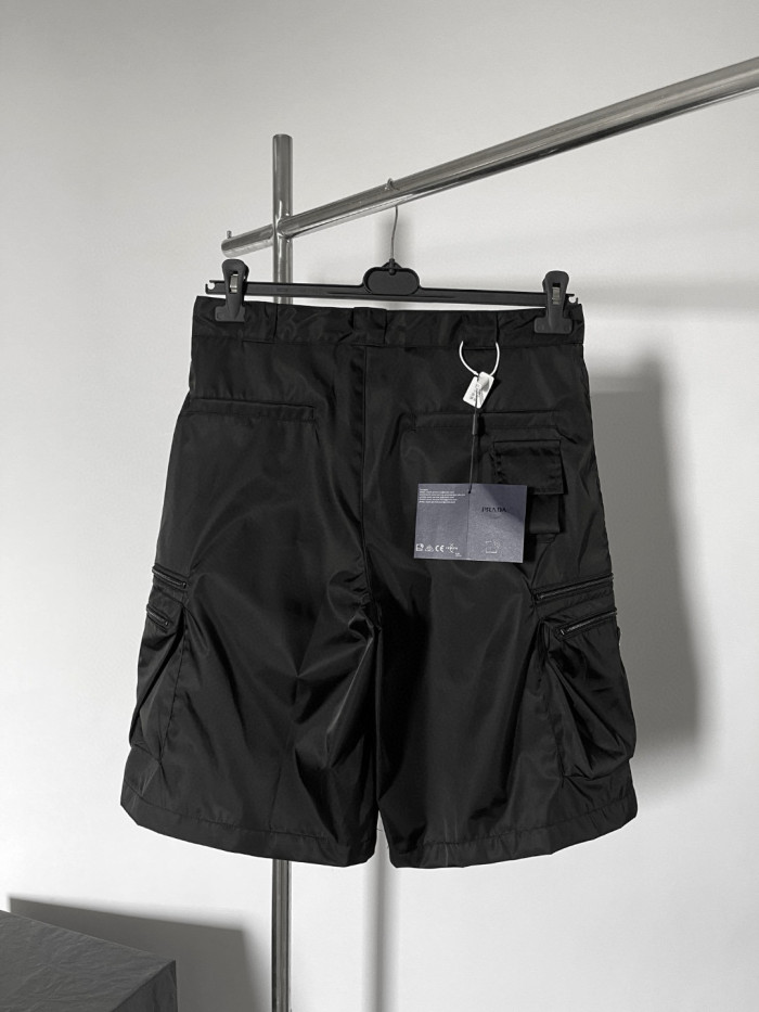 NIGO Prada Men's Summer Solid Colour Triangle Logo Nylon Casual Zip Up Shorts #nigo76476