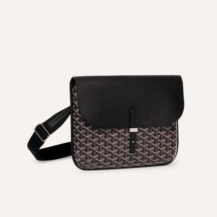 NIGO GOYARD Coursier Men's and Women's Solid Color Adjustable Shoulder Strap Canvas Spell Calfskin Messenger Bag Crossbody Shoulder Bags #nigo76473