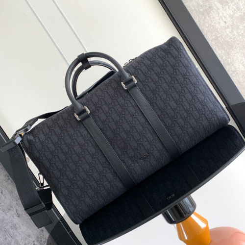 DIOR LINGOT 50 Men's and Women's Adjustable Shoulder Strap Letter Printed Leather Canvas Tote Travel Bag Bags #nigo76472