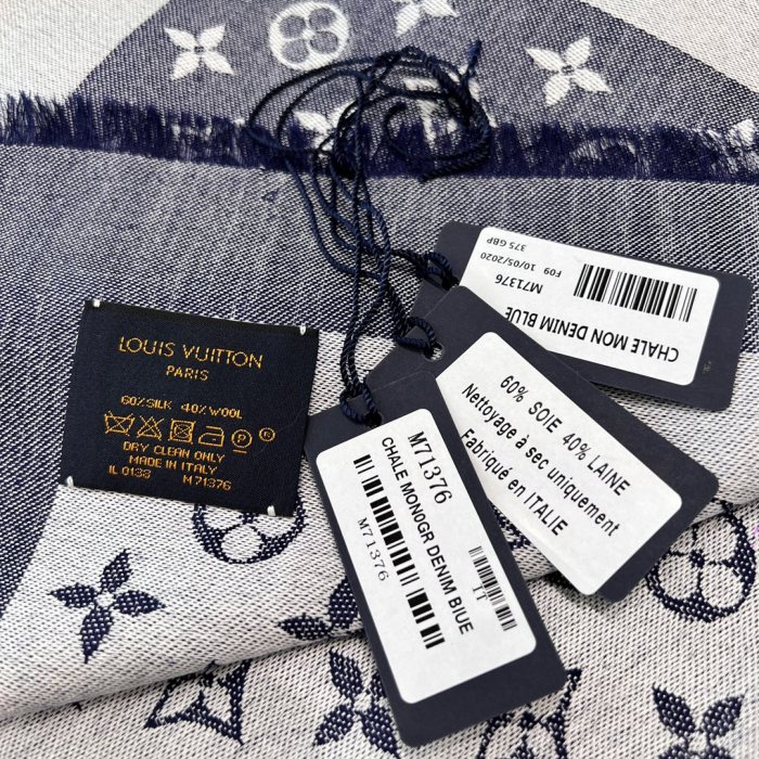 NIGO Louis Vuitton Women's Solid Color Logo Monogram Jacquard Wool Shawl Scarf #nigo76488