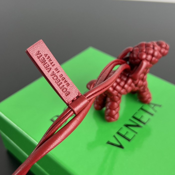 NIGO Bottega Veneta Solid Color Leather Woven Puppy Keychain Pendant #nigo76483