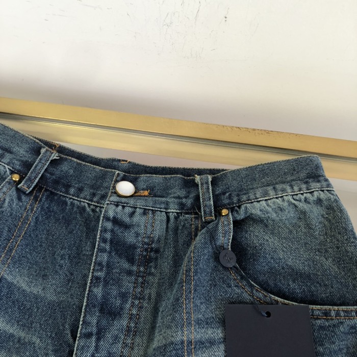 NIGO Louis Vuitton Men's Summer Solid Color Button Down Casual Jeans Pants #nigo76481