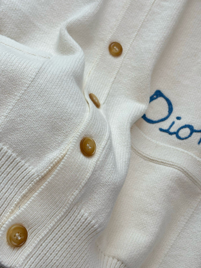 NIGO DIOR AND HYLTON NEL Men's And Women's Spring And Autumn Solid Color Letters Printed V-neck Knitted Single Breasted Long Sleeved Cardigan Jacket #nigo76493