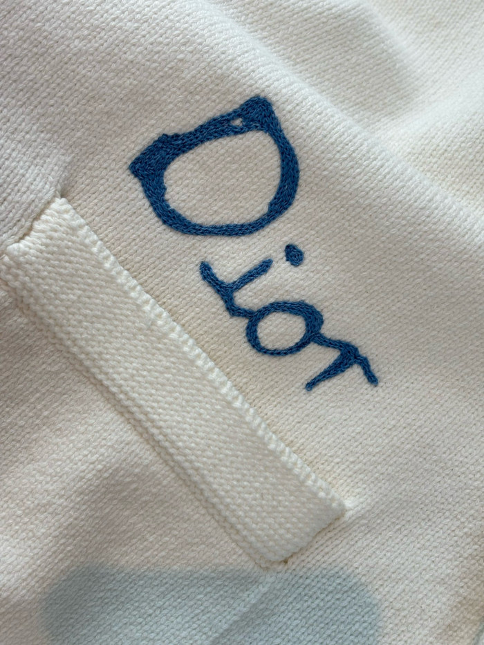 NIGO DIOR AND HYLTON NEL Men's And Women's Spring And Autumn Solid Color Letters Printed V-neck Knitted Single Breasted Long Sleeved Cardigan Jacket #nigo76493