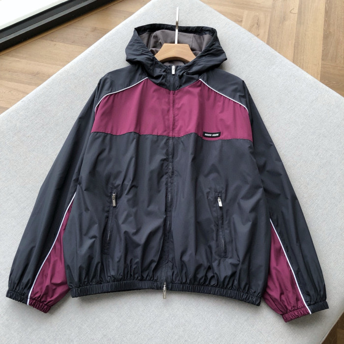 NIGO MiuMiu Men's And Women's Spring And Fall Color Collision Splicing Hooded Zipper Long Sleeved Jacket #nigo76496