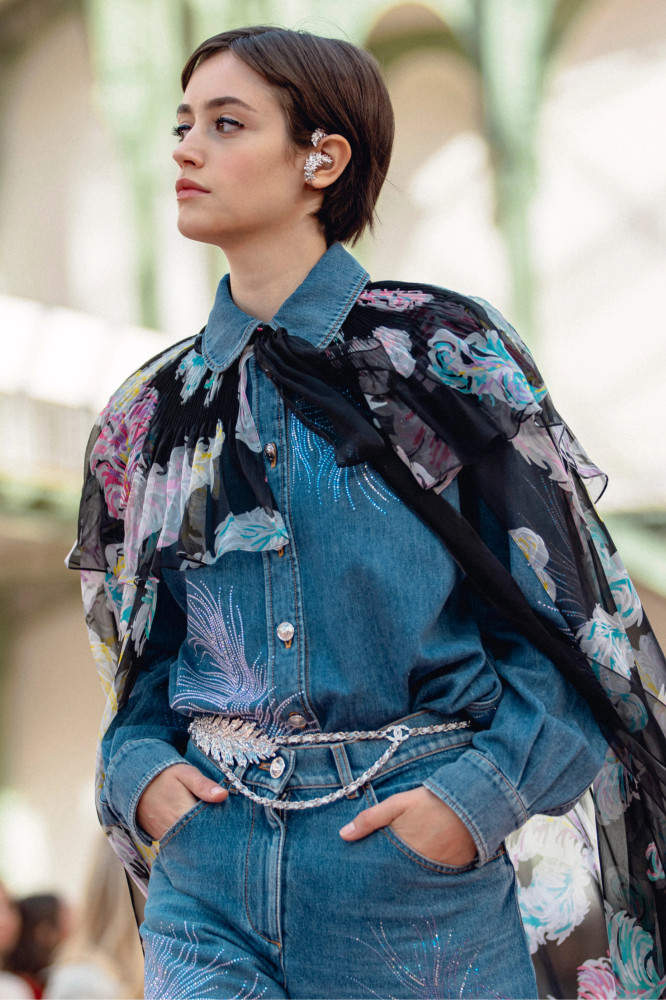 NIGO Chanel Embroidered Denim Shirt Feather Hot Diamonds Suit Set Spring Summer Gradient Colour Straight Leg Pants Loose High Waist Denim Trousers Ngvp #nigo1486