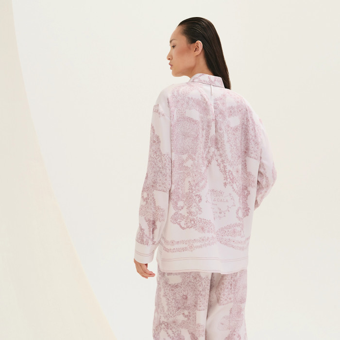 NIGO Hermes Women's Spring And Autumn Lapel Silk Bride de Gala en Fleurs Shirt Suit Set Stretch Casual Trousers Pants Ngvp #nigo1515