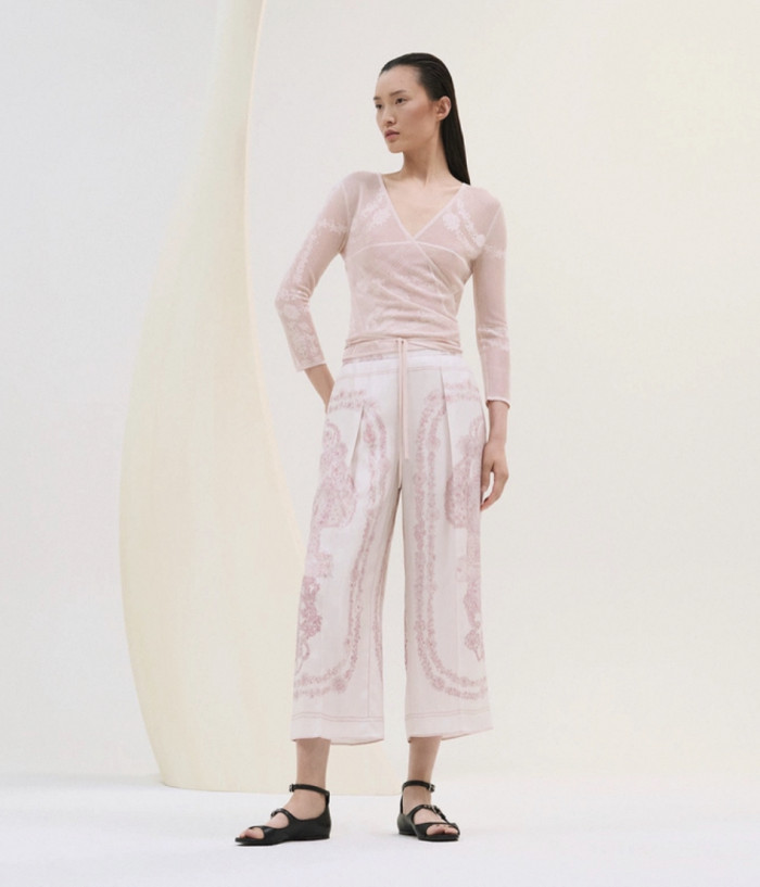 NIGO Hermes Women's Spring And Autumn Lapel Silk Bride de Gala en Fleurs Shirt Suit Set Stretch Casual Trousers Pants Ngvp #nigo1515