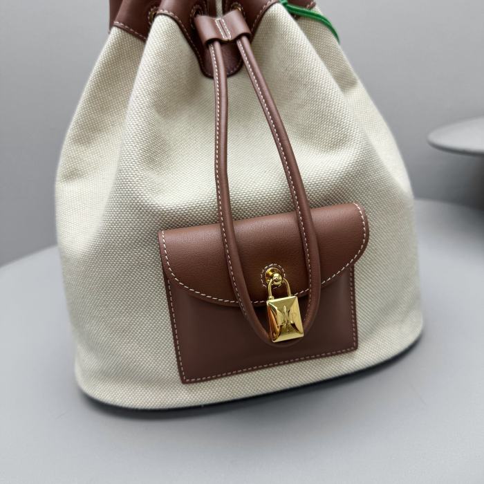 NIGO Loro Piana Women's Solid Color Adjustable Shoulder Strap Extra Drawstring Shoulder Bag Bags #nigo76521