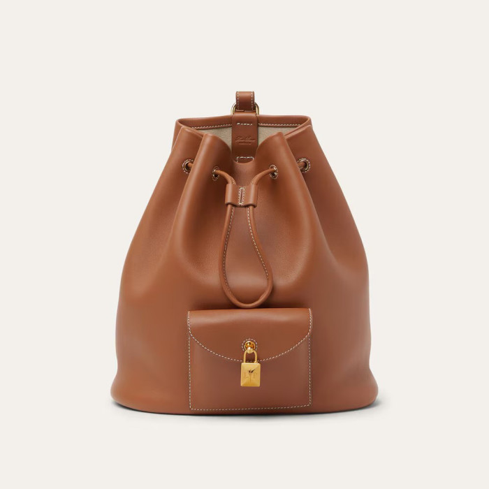 NIGO Loro Piana Women's Solid Color Adjustable Shoulder Strap Extra Drawstring Shoulder Bag Bags #nigo76521