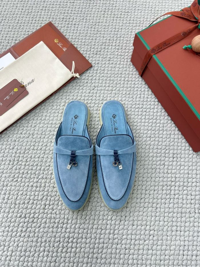 NIGO Loro Piana Women's Summer Solid Color Suede Simple Comfortable Rubber Bottom Baotou Slippers Shoes #nigo76545