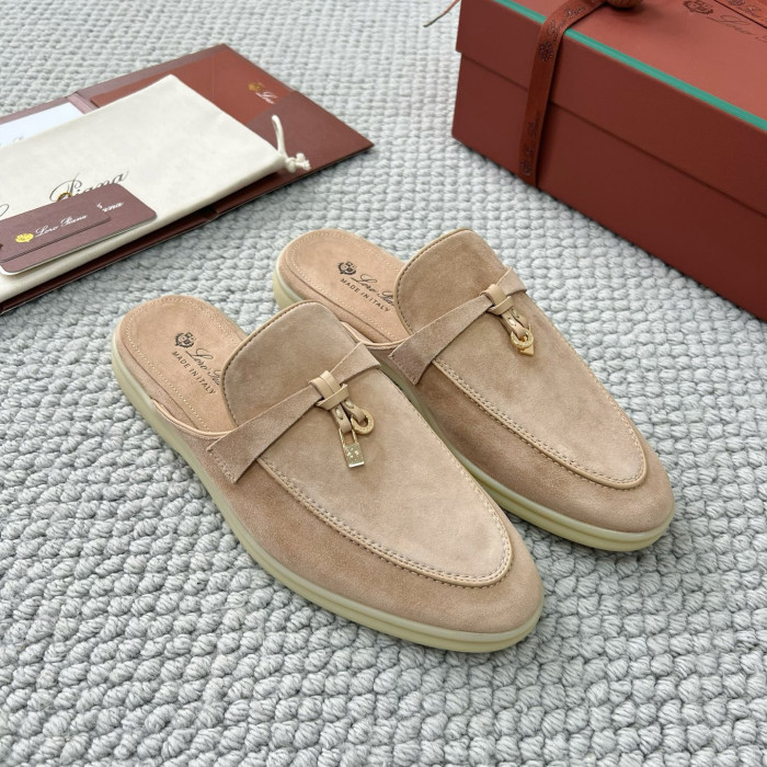 NIGO Loro Piana Women's Summer Solid Color Suede Simple Comfortable Rubber Bottom Baotou Slippers Shoes #nigo76545