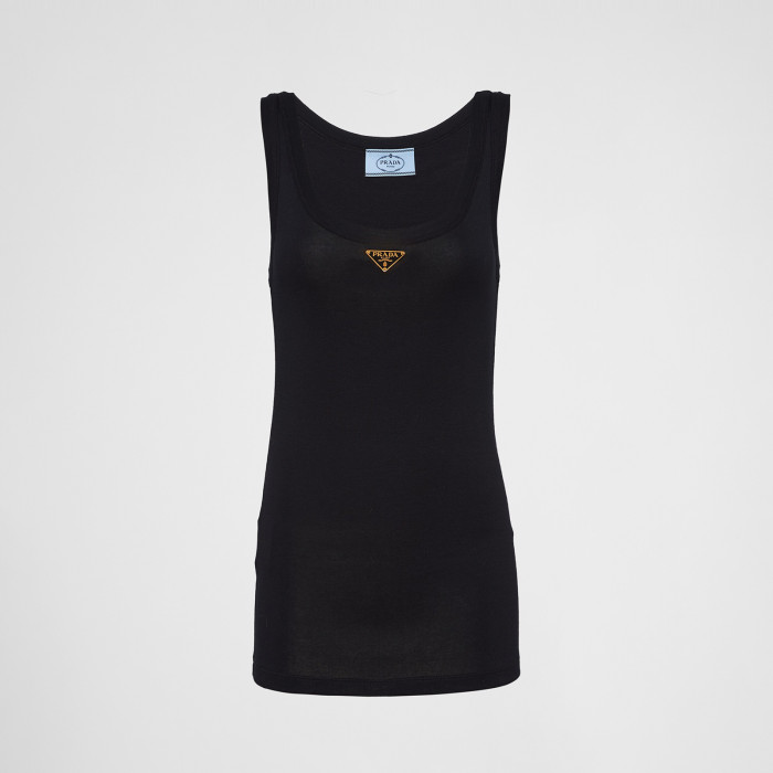 NIGO Prada Women's Summer Solid Color Logo Crew Neck Cotton Vest Top #nigo76534