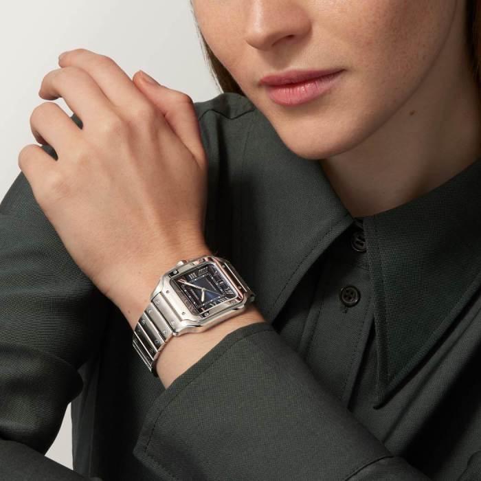 NIGO Cartier Santos De Cartier Watch Large Couple'S Watch Fashion Smartink Disassembly System Sapphire Cut Temperament Watch Accessories Thickness 9.08mm #nigo81214