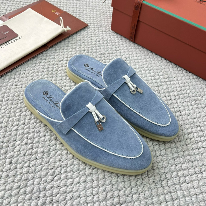 NIGO Loro Piana Women's Summer Solid Color Suede Simple Comfortable Rubber Bottom Baotou Slippers Shoes #nigo76545