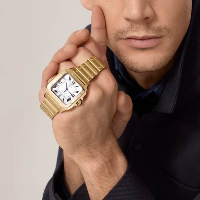 NIGO Cartier Santos De Cartier Watch Large Couple'S Watch Fashion Smartink Disassembly System Sapphire Cut Temperament Watch Accessories Thickness 9.08mm #nigo81214