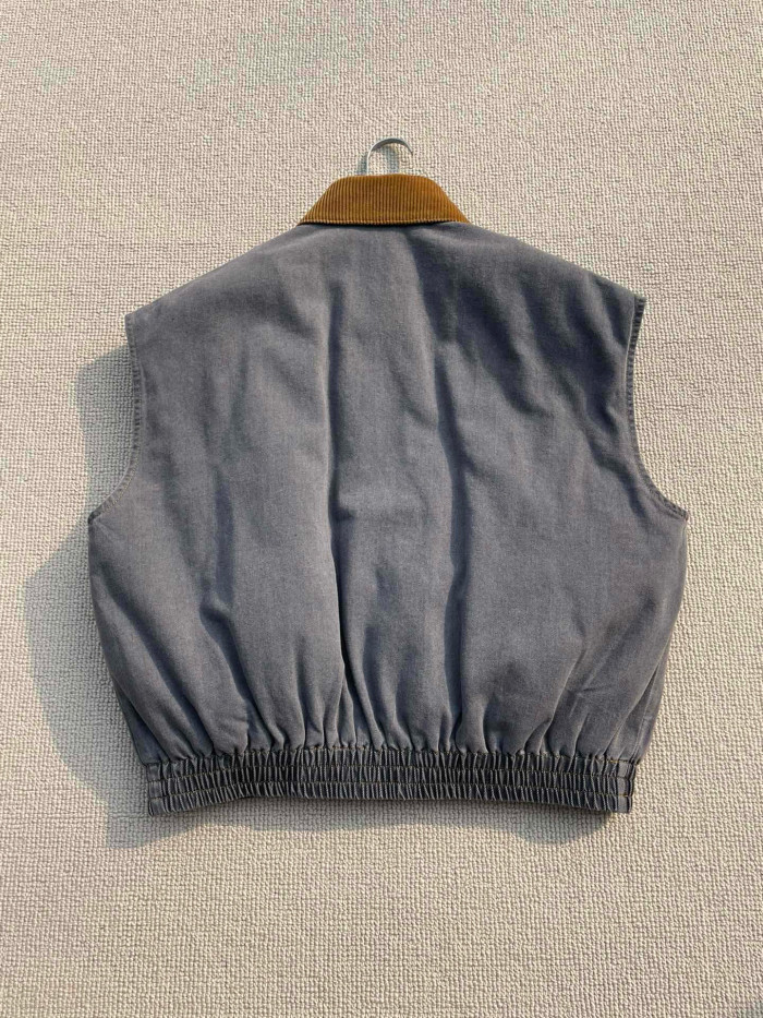 NIGO MiuMiu Women's Fall/Winter Logo Printed Splicing Lapel Zipper Closure Sleeveless Vest Jacket #nigo76536