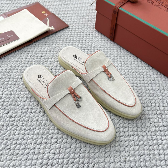 NIGO Loro Piana Women's Summer Solid Color Suede Simple Comfortable Rubber Bottom Baotou Slippers Shoes #nigo76545