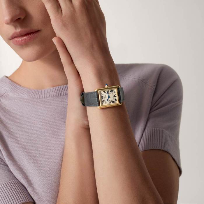 NIGO Cartier Tank Must De Cartier Watch Women's Large Gold And Silver Fashionable Temperament Watch #nigo81211