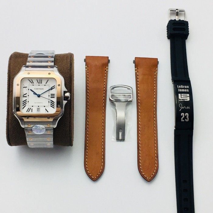 NIGO Cartier Santos De Cartier Watch Large Couple'S Watch Fashion Smartink Disassembly System Sapphire Cut Temperament Watch Accessories Thickness 9.08mm #nigo81214