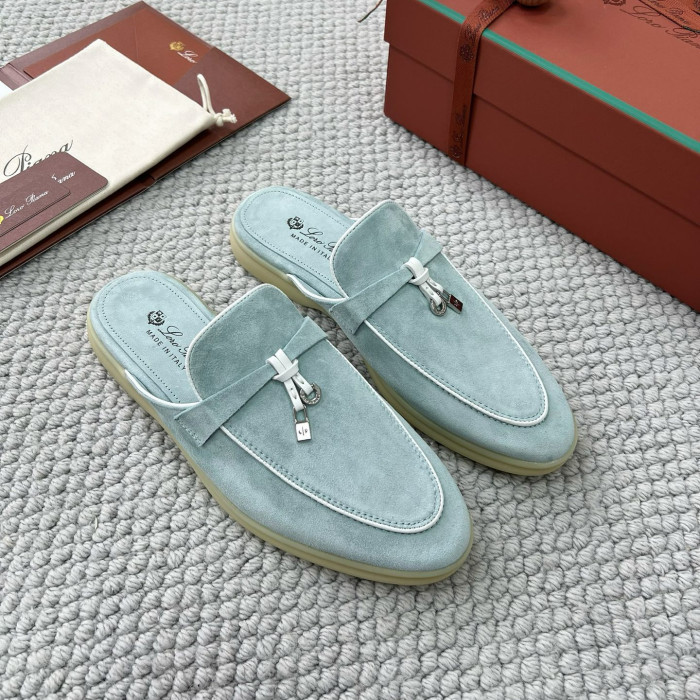 NIGO Loro Piana Women's Summer Solid Color Suede Simple Comfortable Rubber Bottom Baotou Slippers Shoes #nigo76545