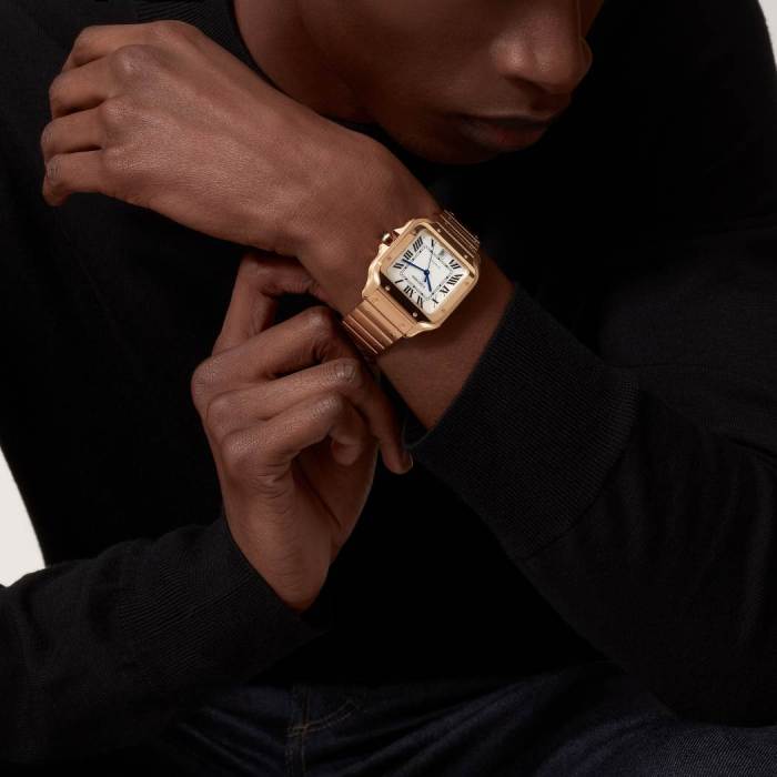 NIGO Cartier Santos De Cartier Watch Large Couple'S Watch Fashion Smartink Disassembly System Sapphire Cut Temperament Watch Accessories Thickness 9.08mm #nigo81214