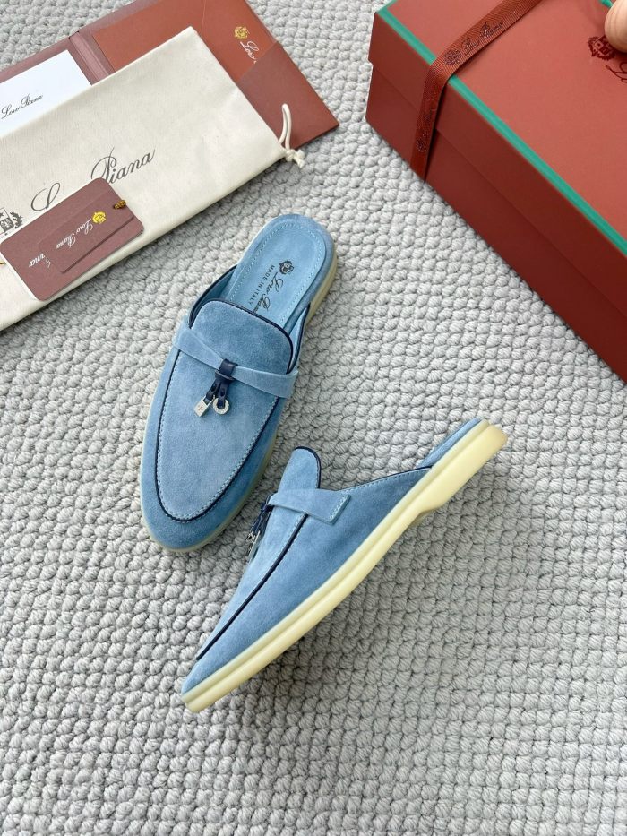 NIGO Loro Piana Women's Summer Solid Color Suede Simple Comfortable Rubber Bottom Baotou Slippers Shoes #nigo76545