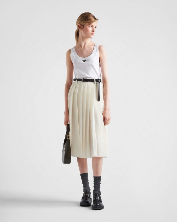 NIGO Prada Women's Summer Solid Color Logo Crew Neck Cotton Vest Top #nigo76534