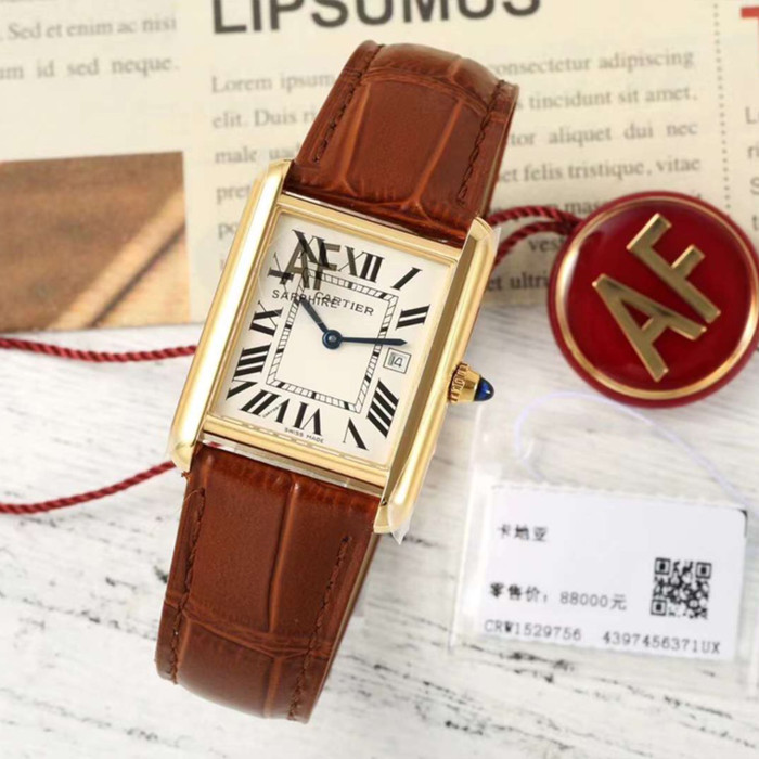 NIGO Cartier Tank Must De Cartier Watch Women's Large Gold And Silver Fashionable Temperament Watch #nigo81211