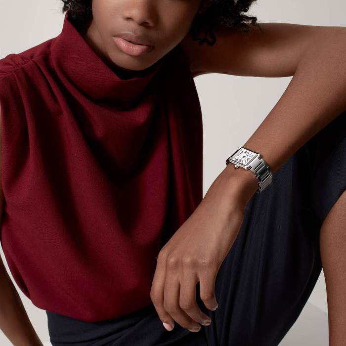 NIGO Cartier Tank Must De Cartier Watch Women's Large Gold And Silver Fashionable Temperament Watch #nigo81211