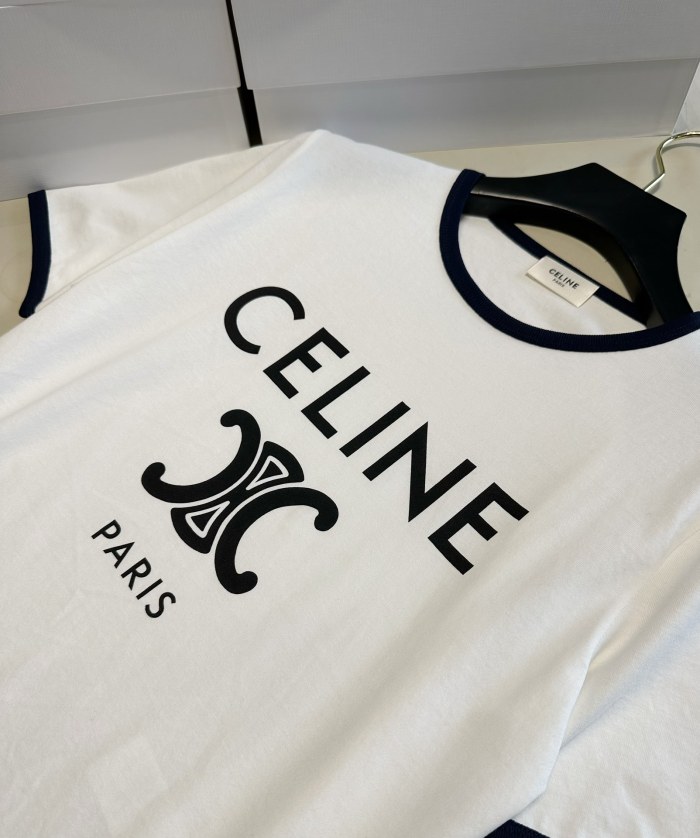 NIGO Celine Women's Logo Printed Summer Cotton Jersey Solid Color Round Neck Short Sleeve T-Shirt #nigo81169