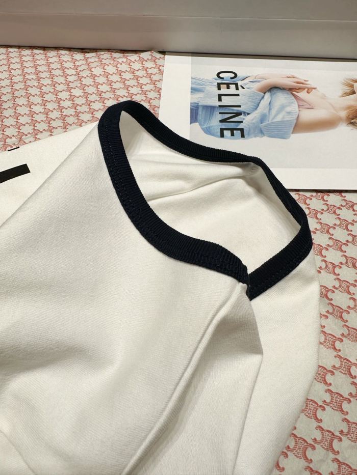 NIGO Celine Women's Logo Printed Summer Cotton Jersey Solid Color Round Neck Short Sleeve T-Shirt #nigo81169