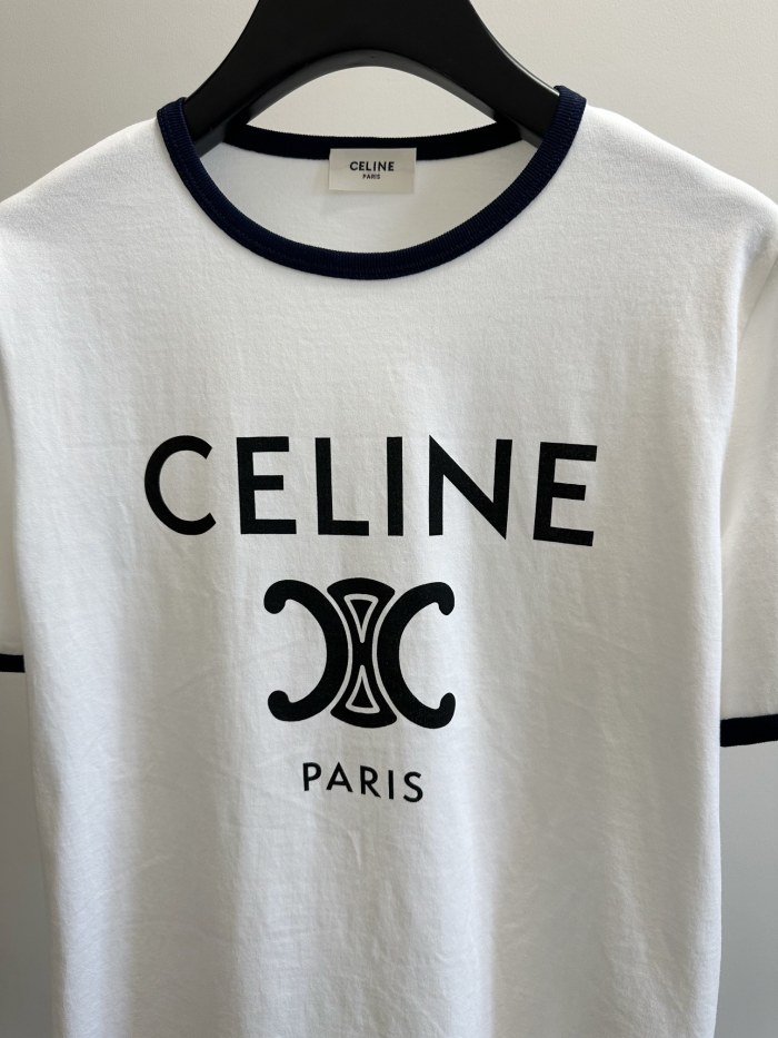 NIGO Celine Women's Logo Printed Summer Cotton Jersey Solid Color Round Neck Short Sleeve T-Shirt #nigo81169