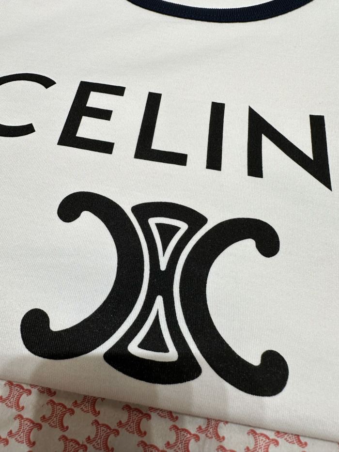 NIGO Celine Women's Logo Printed Summer Cotton Jersey Solid Color Round Neck Short Sleeve T-Shirt #nigo81169