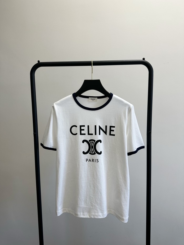 NIGO Celine Women's Logo Printed Summer Cotton Jersey Solid Color Round Neck Short Sleeve T-Shirt #nigo81169