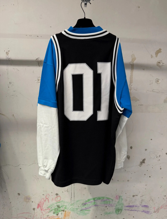 NIGO Balenciaga Men's Spring Summer Sport Mesh Plain Knit Layered Long Sleeve T-Shirt #nigo76556