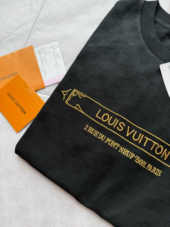NIGO Louis Vuitton Men's Summer Solid Color Embroidered Letter Print Round Neck Cotton Short Sleeve T-Shirt #nigo76463
