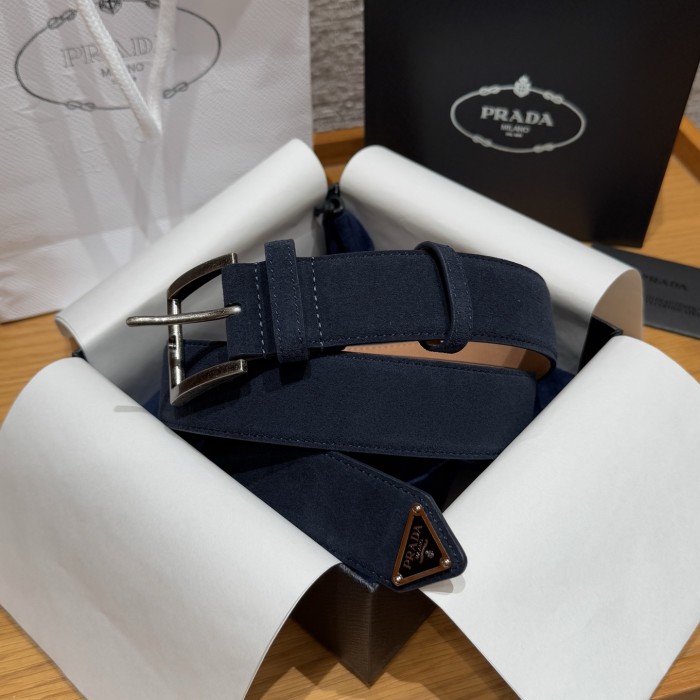 NIGO Prada Men's Suede Belt Silver Gold Rose Gold Logo Embellishment Jewelry Accessories #nigo81219