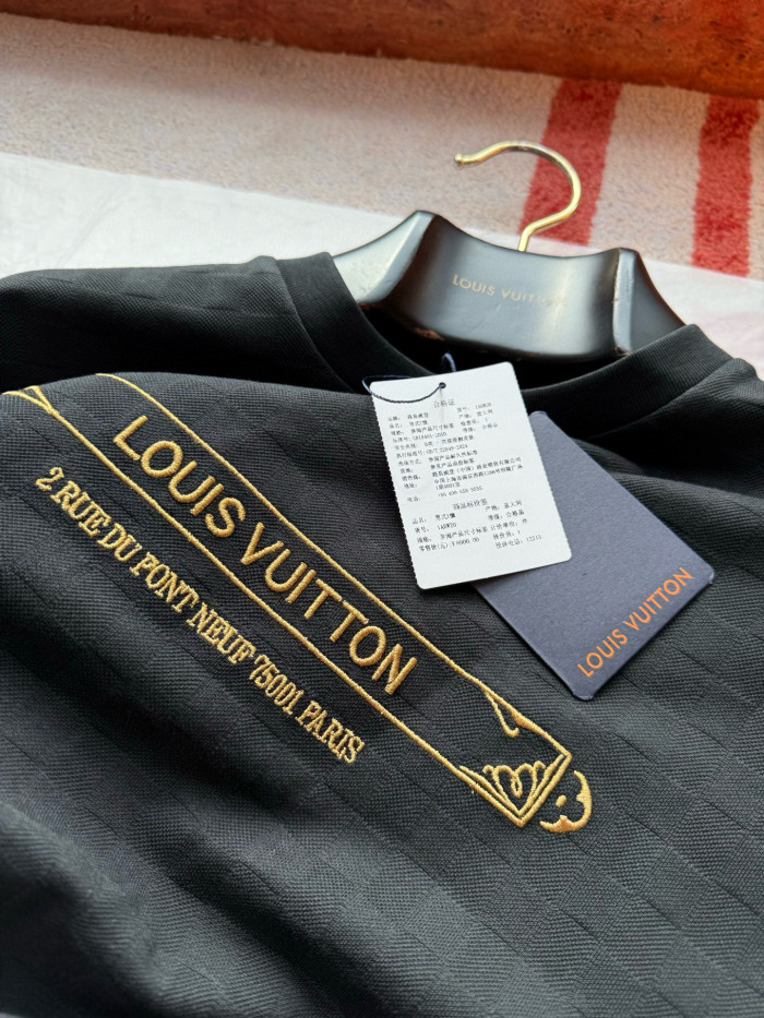 NIGO Louis Vuitton Men's Summer Solid Color Embroidered Letter Print Round Neck Cotton Short Sleeve T-Shirt #nigo76463
