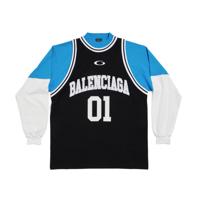 NIGO Balenciaga Men's Spring Summer Sport Mesh Plain Knit Layered Long Sleeve T-Shirt #nigo76556