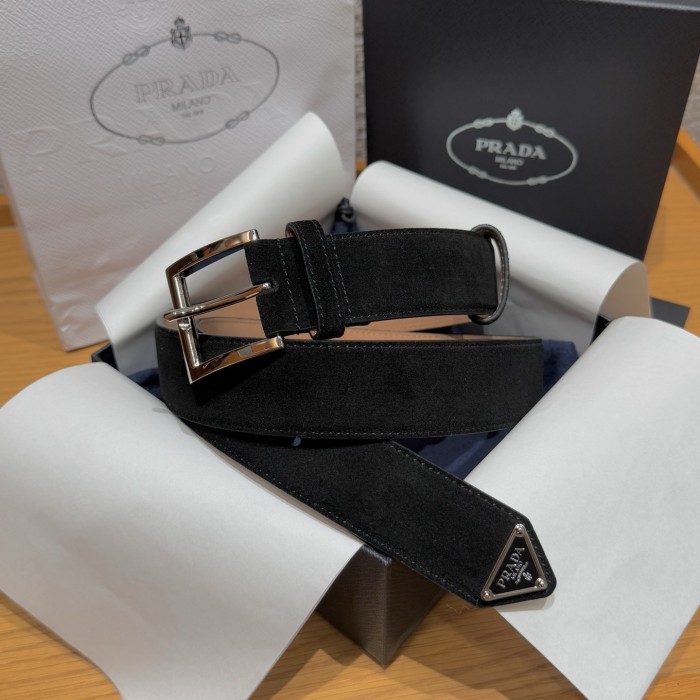 NIGO Prada Men's Suede Belt Silver Gold Rose Gold Logo Embellishment Jewelry Accessories #nigo81219