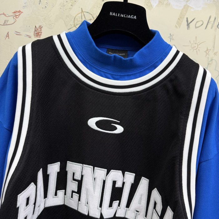 NIGO Balenciaga Men's Spring Summer Sport Mesh Plain Knit Layered Long Sleeve T-Shirt #nigo76556